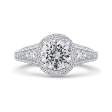 Load image into Gallery viewer, Double Halo Engagement Ring with Round Cut Diamond CARIZZA CA0457EH-37WP-1.50
