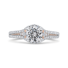 Load image into Gallery viewer, Split Shank Rose and White Gold Round Diamond Engagement Ring CARIZZA CA0460EH-37WP-1.00
