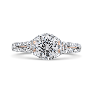 Split Shank Rose and White Gold Round Diamond Engagement Ring CARIZZA CA0460EH-37WP-1.00