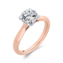 Load image into Gallery viewer, Plain Rose Gold Shank Semi-Mount Diamond Engagement Ring CARIZZA CA0461E-37PW-1.50
