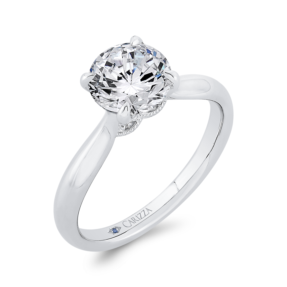 Plain Shank Semi-Mount Diamond Engagement Ring CARIZZA CA0468E-37W-1.50