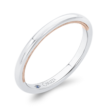Load image into Gallery viewer, White and Rose Gold Plain Wedding Band CARIZZA CA0472B-WP-1.50
