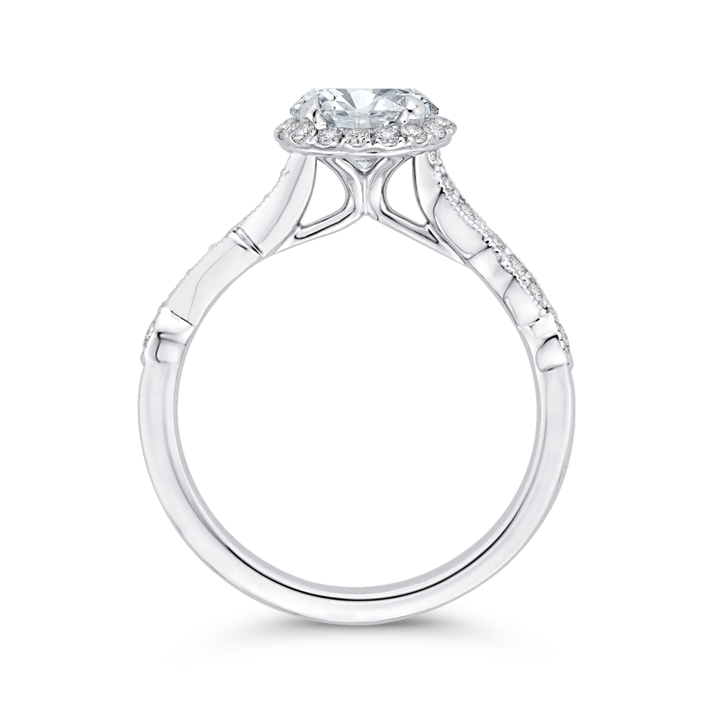 Semi-Mount Round Diamond Engagement Ring CARIZZA CA0474EH-37W-1.00