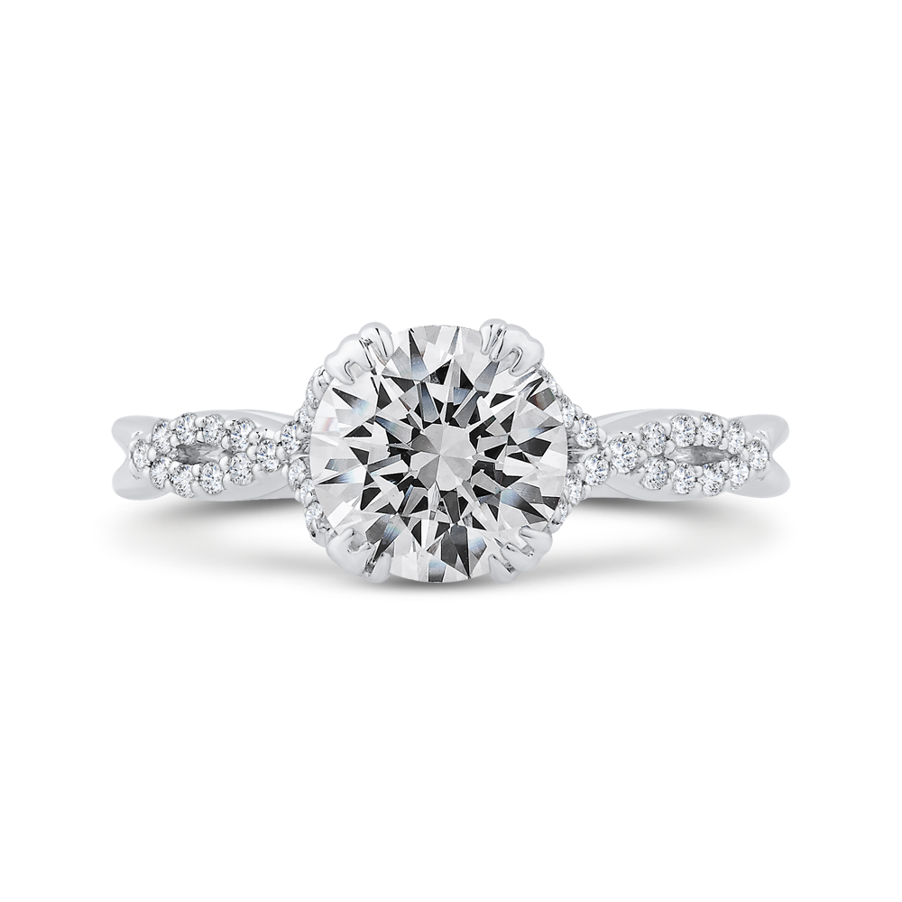 Crossover Shank Diamond Engagement Ring CARIZZA CA0476E-37W-1.50