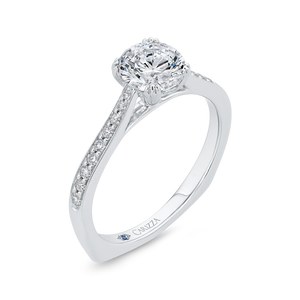 Euro Shank Semi-Mount Round Diamond Engagement Ring CARIZZA CA0489EH-37W-1.00