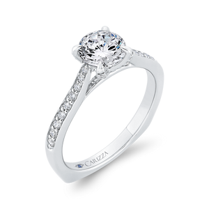 Euro Shank Semi-Mount Diamond Engagement Ring CARIZZA CA0491EH-37W-1.00