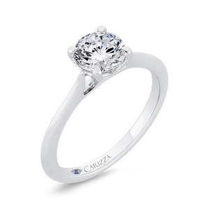 Solitaire Semi-Mount Round Diamond Engagement Ring CARIZZA CA0506E-W-1.00