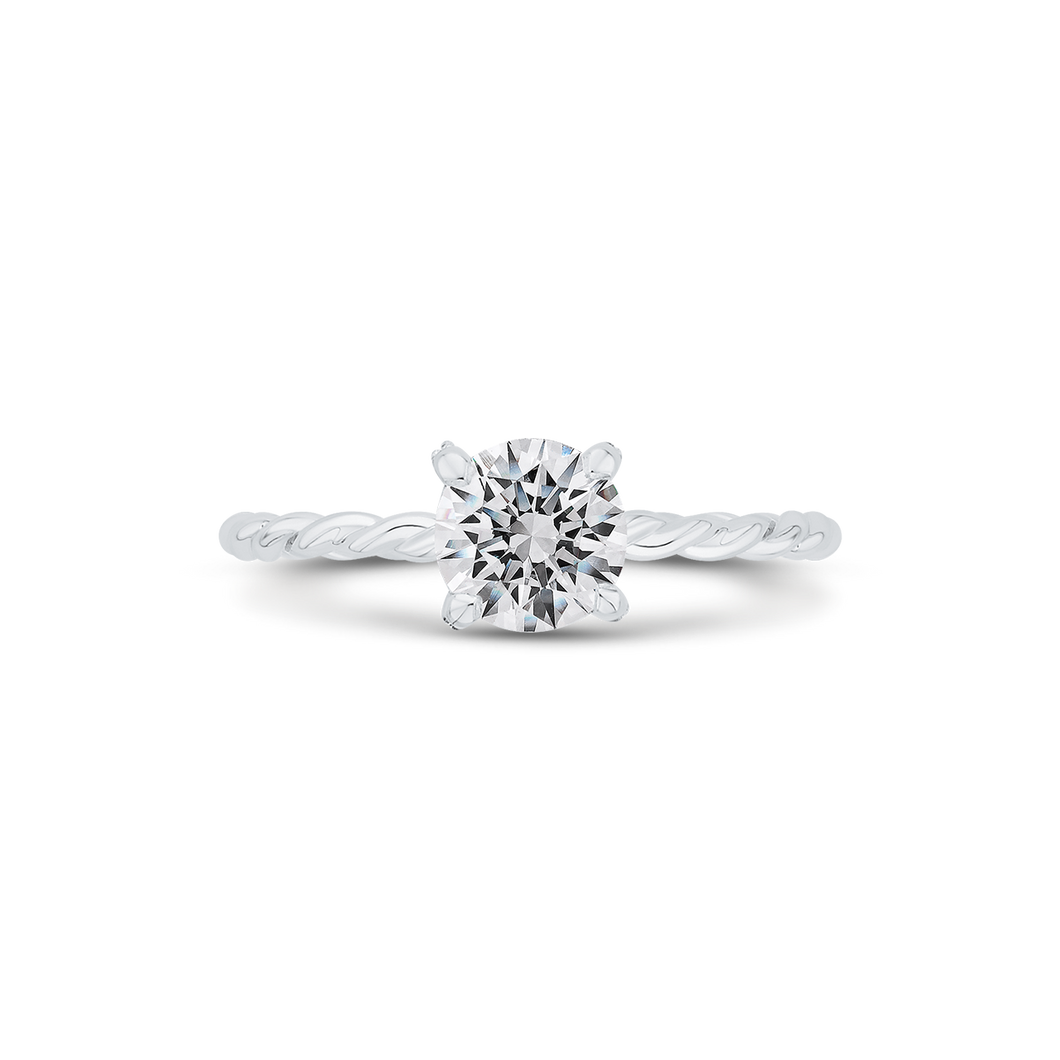 Solitaire Round Diamond Engagement Ring CARIZZA CA0514E-37W-1.00