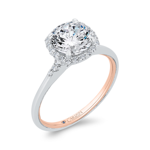 Semi-Mount Diamond Halo Engagement Ring CARIZZA CA0522E-37WP-1.50