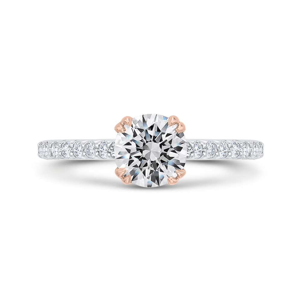 White and Rose Gold Semi-Mount Engagement Ring CARIZZA CA0528EH-37WP-1.00