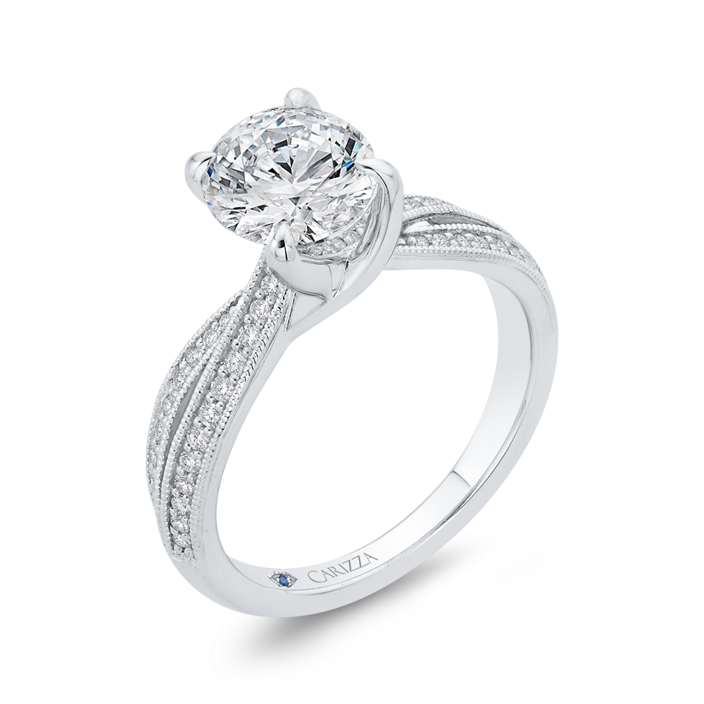 Split Shank Semi-Mount Diamond Engagement Ring CARIZZA CA0535EH-37W-1.50