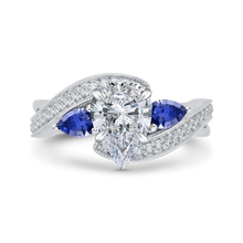 Load image into Gallery viewer, Sapphire White Gold Pear Diamond Engagement Ring CARIZZA CAA0065E-S37W

