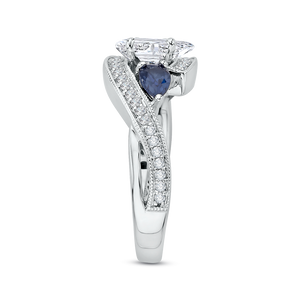Sapphire White Gold Pear Diamond Engagement Ring CARIZZA CAA0065E-S37W