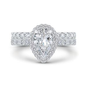 Pear Diamond Halo Engagement Ring CARIZZA CAA0428EH-37W-1.10