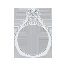 Load image into Gallery viewer, Split Shank Emerald Cut Diamond Halo Engagement Ring CARIZZA CAE0033E-37W
