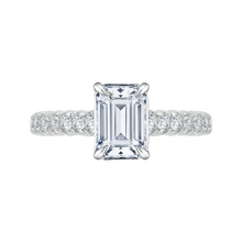 Load image into Gallery viewer, Emerald Cut Diamond Cathedral Style Engagement Ring CARIZZA CAE0039E-37W
