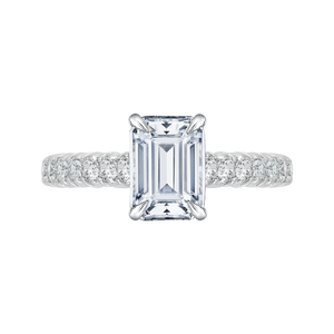 Emerald Cut Diamond Cathedral Style Engagement Ring CARIZZA CAE0039E-37W