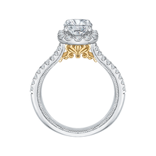 Load image into Gallery viewer, Two Tone 14K Gold Halo Diamond Engagement Ring CARIZZA CAE0193EH-37WY-1.50
