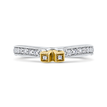 Load image into Gallery viewer, Yellow and White Gold Round Diamond Wedding Band CARIZZA CAE0250BQ-37WY-2.00
