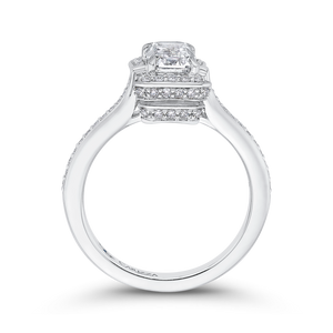 Emerald Cut Diamond Halo Engagement Ring CARIZZA CAE0262EH-37W-1.00