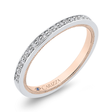 Load image into Gallery viewer, White and Rose Gold Half-Eternity Wedding Band CARIZZA CAE0424BH-37WP-1.25
