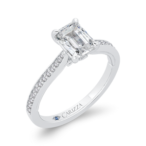 Emerald Cut Diamond Engagement Ring CARIZZA CAE0426EH-37W-1.25