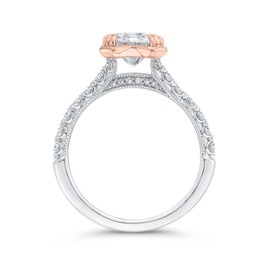 Semi-Mount White and Rose Gold Engagement Ring CARIZZA CAE0459EH-37WP-2.50