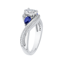 Load image into Gallery viewer, Sapphire Oval Diamond Engagement Ring CARIZZA CAO0065E-S37W
