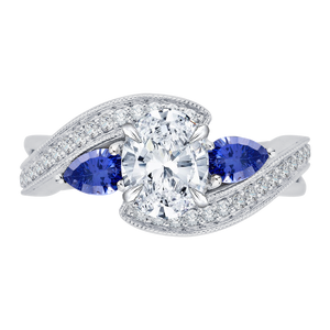 Sapphire Oval Diamond Engagement Ring CARIZZA CAO0065E-S37W