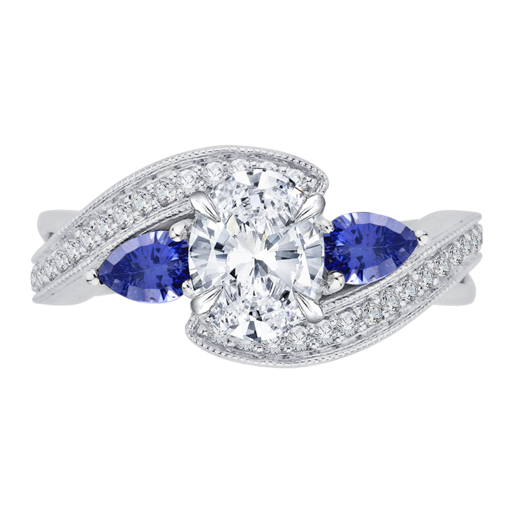 Sapphire Oval Diamond Engagement Ring CARIZZA CAO0065E-S37W
