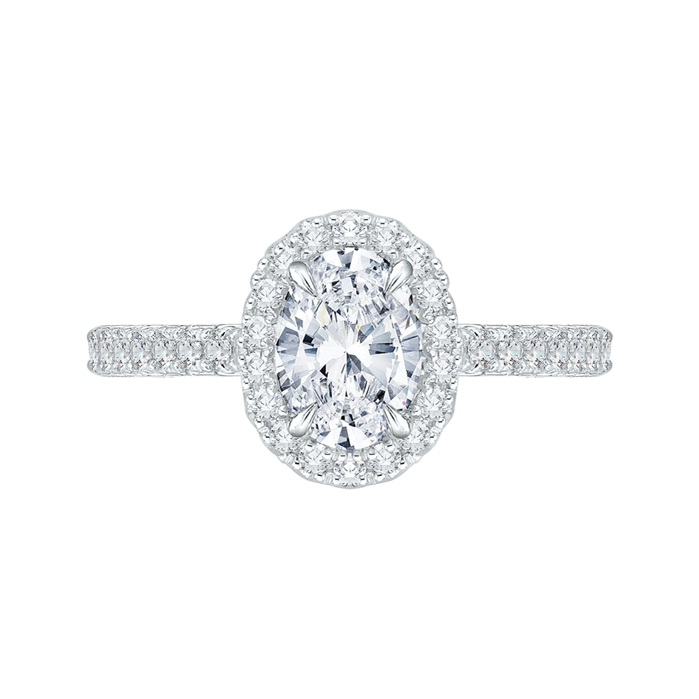 Oval Diamond Halo Engagement Ring CARIZZA CAO0085E-37W