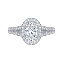 Load image into Gallery viewer, Oval Diamond Halo Engagement Ring CARIZZA CAO0093E-37W
