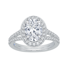 Load image into Gallery viewer, Oval Diamond Halo Engagement Ring CARIZZA CAO0093E-37W
