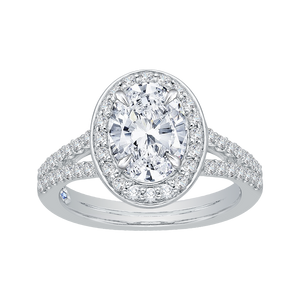 Oval Diamond Halo Engagement Ring CARIZZA CAO0093E-37W