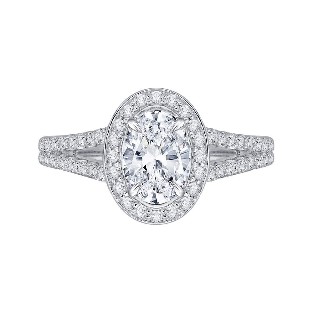 Oval Diamond Halo Engagement Ring CARIZZA CAO0093E-37W