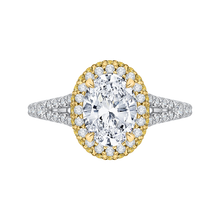 Load image into Gallery viewer, White and Yellow Gold Oval Diamond Engagement Ring CARIZZA CAO0179EH-37WY-1.50
