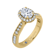 Load image into Gallery viewer, Yellow Gold Oval Diamond Engagement Ring CARIZZA CAO0206E-37

