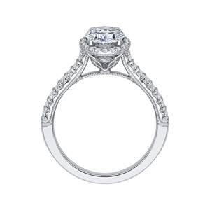 Semi-Mount Oval Diamond Engagement Ring CARIZZA CAO0210E-37W-1.50