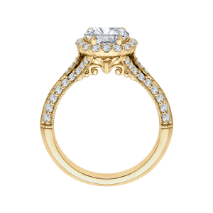 Vintage Oval Diamond Halo Engagement Ring CARIZZA CAO0220E-37-1.50
