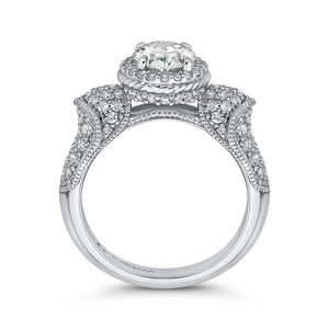Signature Oval Diamond Halo Engagement Ring CARIZZA CAO0226E-37W-1.50