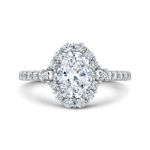 Oval Diamond Halo Engagement Ring CARIZZA CAO0233EH-37W-1.50