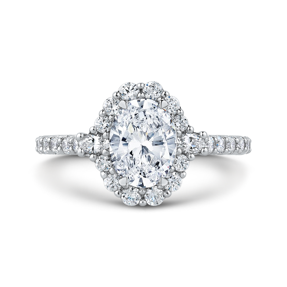 Oval Diamond Halo Engagement Ring CARIZZA CAO0233EH-37W-1.50
