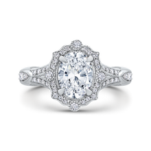 Load image into Gallery viewer, Split Shank Oval Diamond Halo Engagement Ring CARIZZA CAO0239E-37W-1.50
