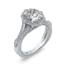 Load image into Gallery viewer, Split Shank Oval Diamond Halo Engagement Ring CARIZZA CAO0239E-37W-1.50
