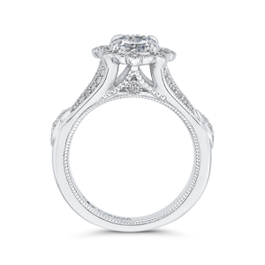 Split Shank Oval Diamond Halo Engagement Ring CARIZZA CAO0239E-37W-1.50