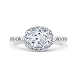 Oval Diamond Halo Engagement Ring CARIZZA CAO0243EH-37W-1.50