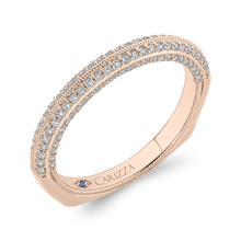 Load image into Gallery viewer, Rose Gold Round Diamond Wedding Band CARIZZA CAO0438BH-42P-1.00
