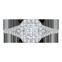 Load image into Gallery viewer, Split Shank Princess Diamond Halo Engagement Ring CARIZZA CAP0033E-37W
