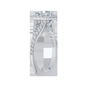 Split Shank Princess Diamond Halo Engagement Ring CARIZZA CAP0033E-37W
