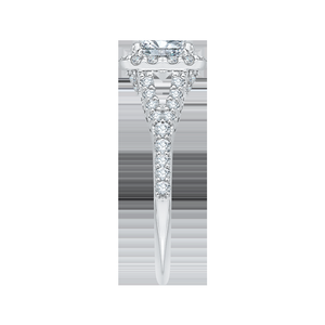 Split Shank Princess Diamond Halo Engagement Ring CARIZZA CAP0033E-37W